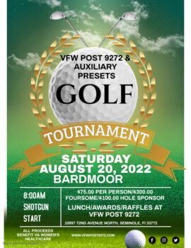 Golf Tournament 8/20/22 | VFW Post 9272 Seminole FL